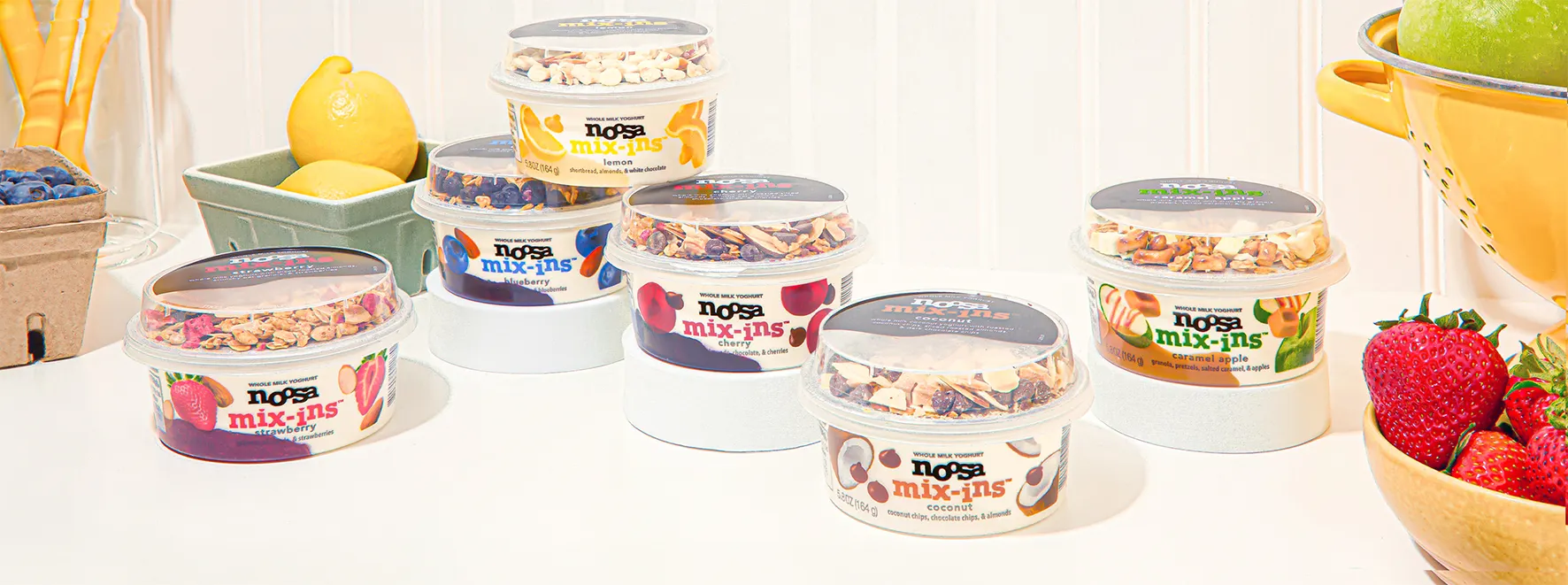 Containers of Noosa Mix In yogurts