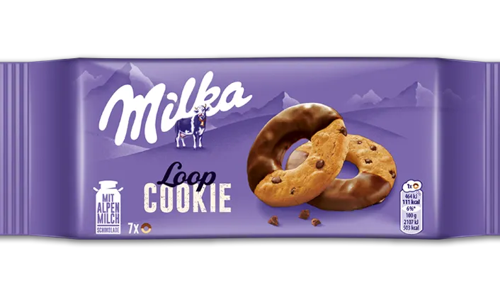 A package of Milka cookies made by Mondelez International.