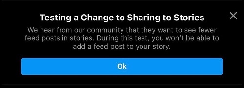 Instagram feed post re-sharing ban