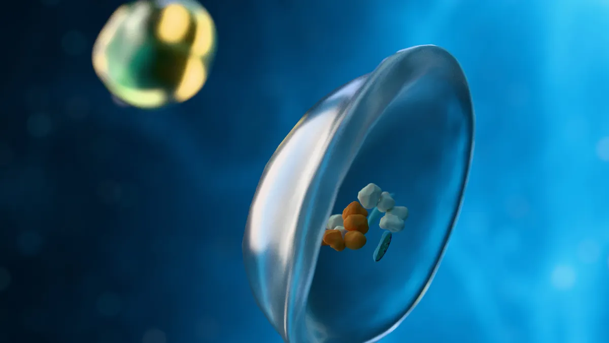 Autophagy is a process where cells degrade and recycle their own components. Damaged or unnecessary cellular material is enclosed in a membrane, forming an autophagosome, which then fuses with a lysosome.