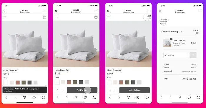 Instagram ads with promo codes