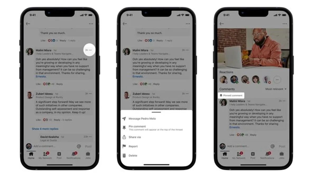 LinkedIn Pinned Comments