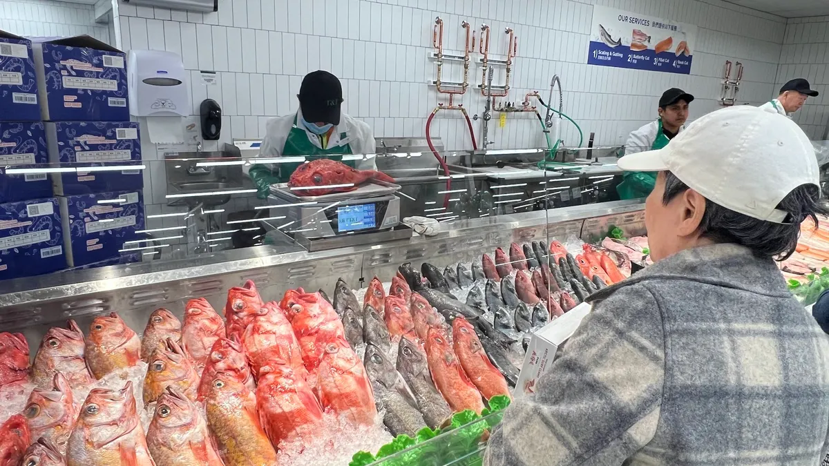The seafood department at T&T Supermarket in Bellevue, Washington.