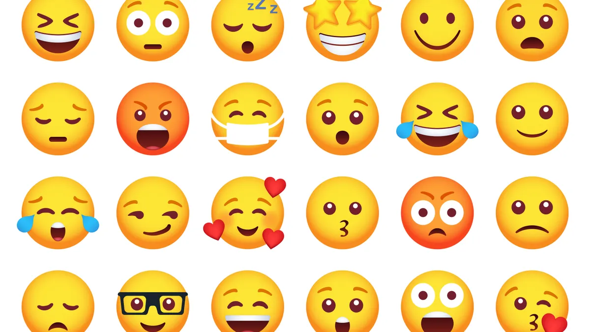 Set of emoticon smile icons.