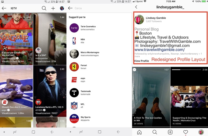 New IGTV layout examples