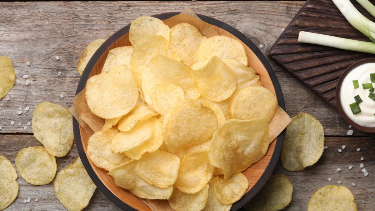 Food styling with potato chips