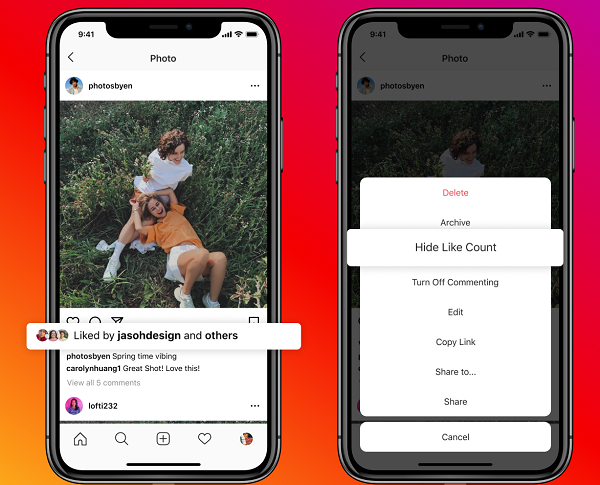 Instagram like counts removal