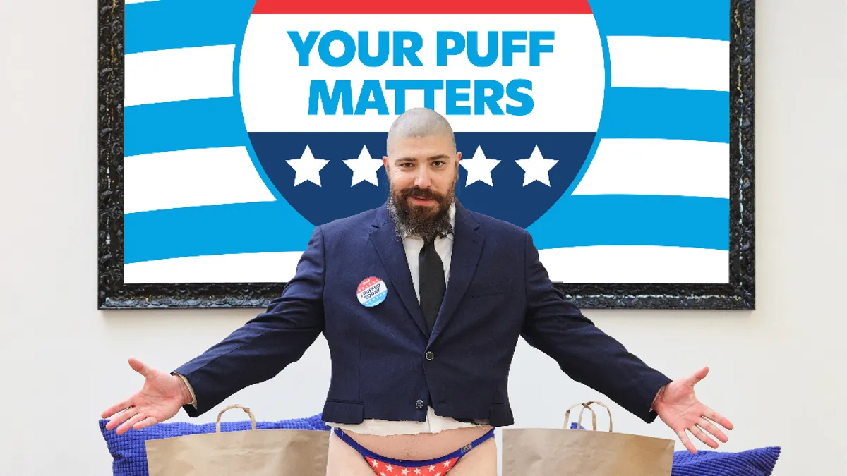 Josh Ostrovsky, known as the Fat Jewish, for Gopuff's "I Puffed Today" 4/20 campaign.