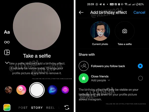 Instagram birthday effect