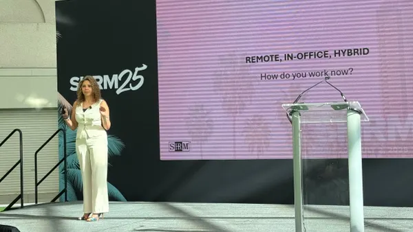 Allyns Melendez, CEO and founder of HR Transformed, gives a session on managing a blended workforce at SHRM 2025 in San Diego, Calif.