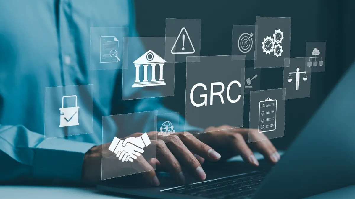 Governance Risk and Compliance, Businessman with GRC governance