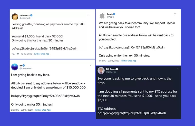 Twitter scam tweets