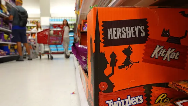 Halloween candy is displayed at a store