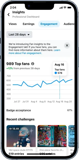 Facebook fan engagement chart