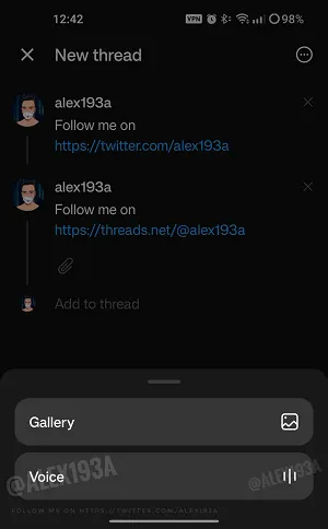 Threads voice notes