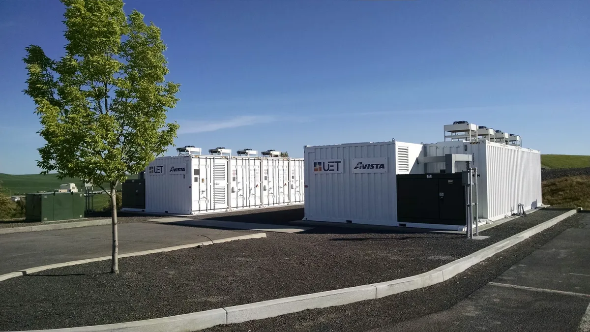 The 1-MW/4-MWh containerized vanadium flow battery owned by Avista Utilities and manufactured by UniEnergy Technologies.