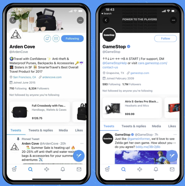 Twitter Product Display on Profile