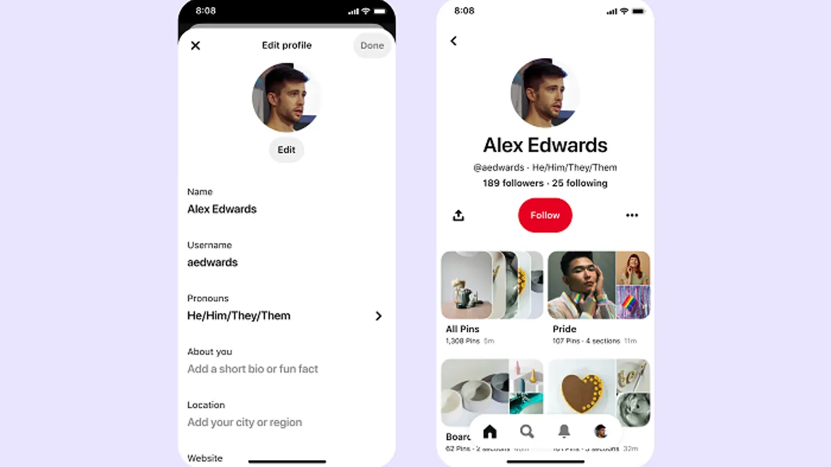 Pinterest gender pronouns