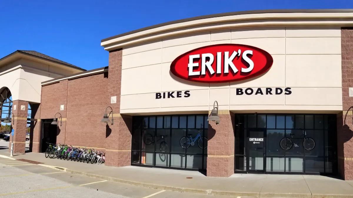 Erik's Bike Shop storefront in Kansas CIty.