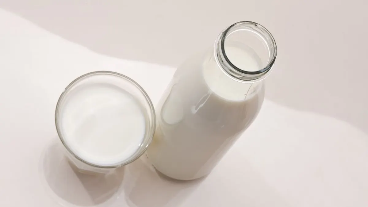 Milk in a glass