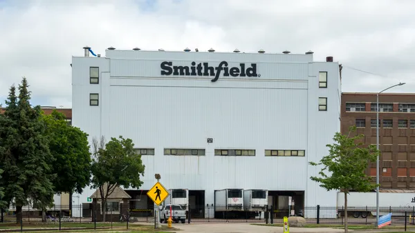 A building with the Smithfield logo is seen