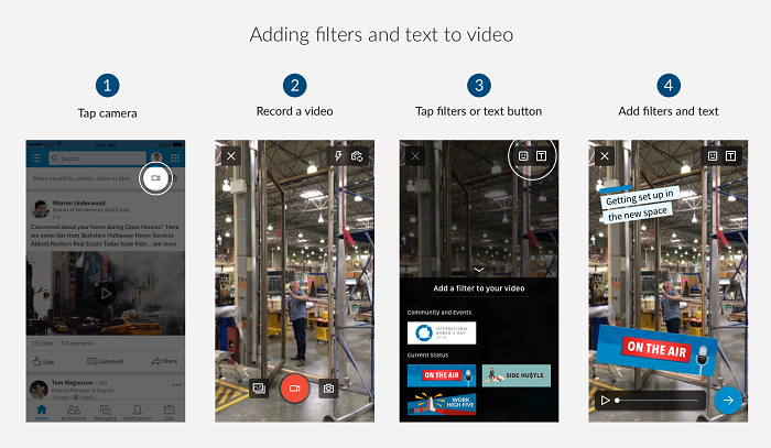 LinkedIn video stickers