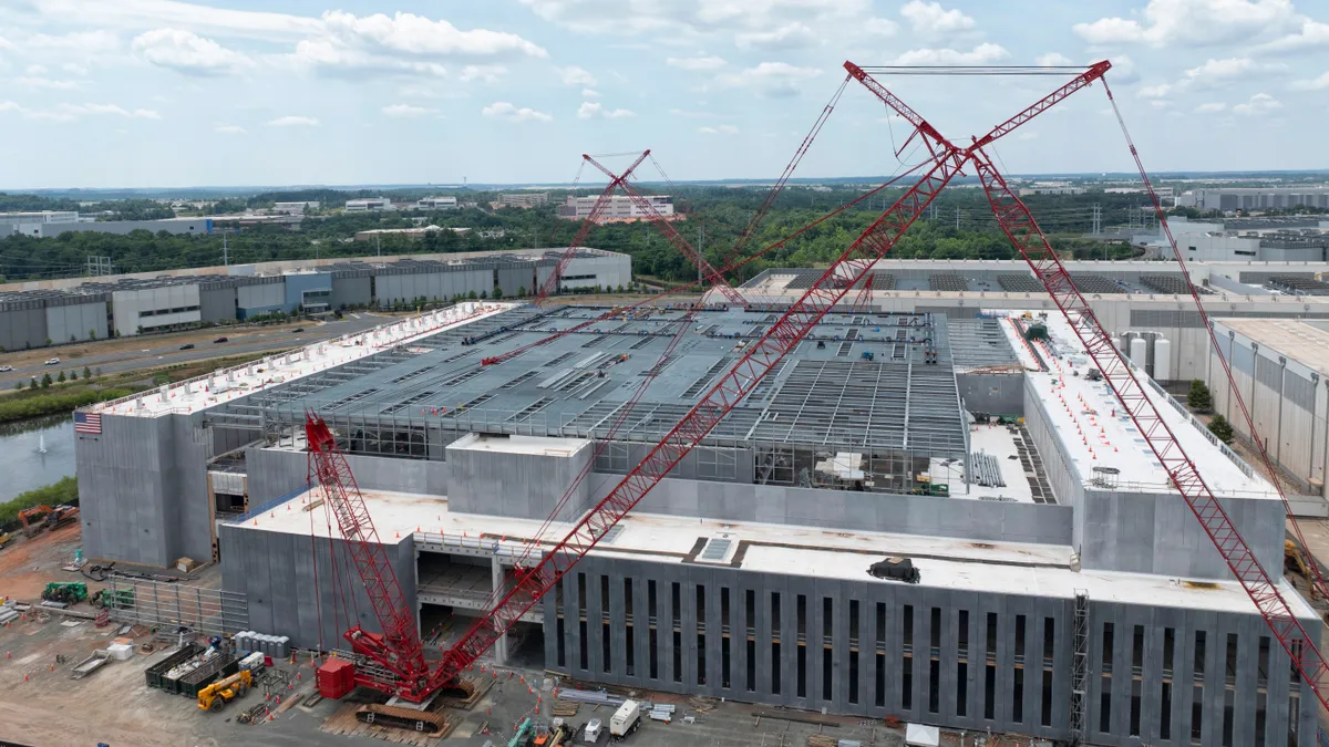 Aerial view of a Northern Virginia data center.