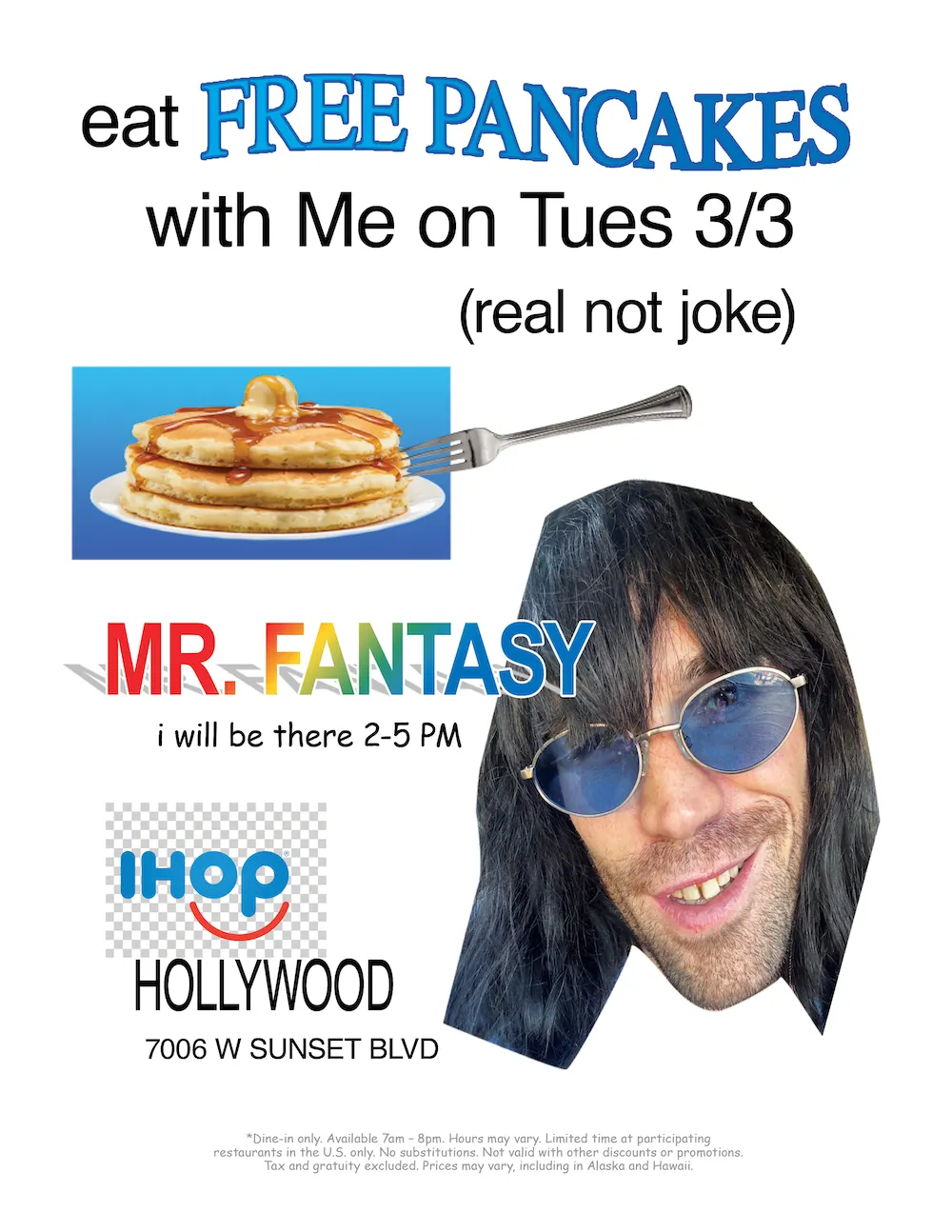 Mr. Fantasy flyer for IHOP