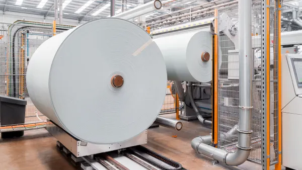 Large spools of Gen Phoenix's fiber material in its factory.