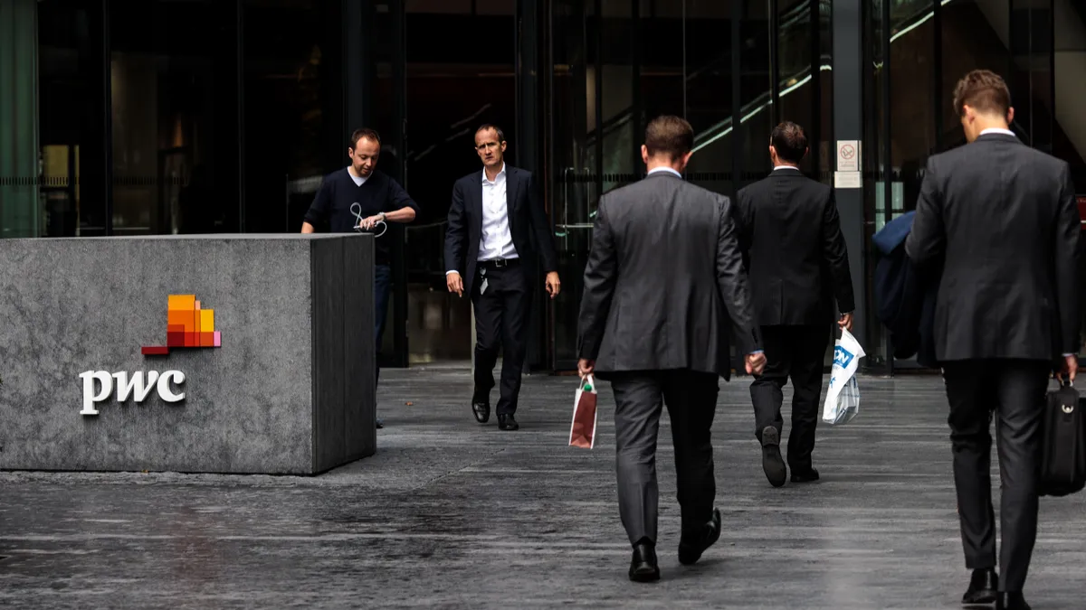 PwC offices stand in More London Riverside on October 2, 2018 in London, England.