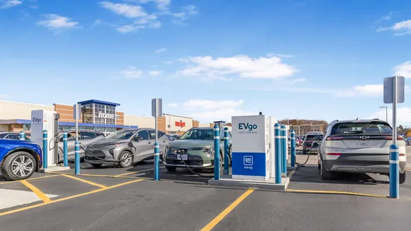 An electric vehicle charging station.