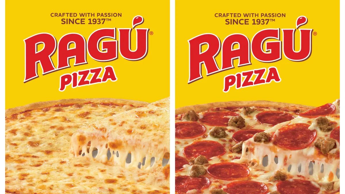 Boxes of Ragu's new pizzas