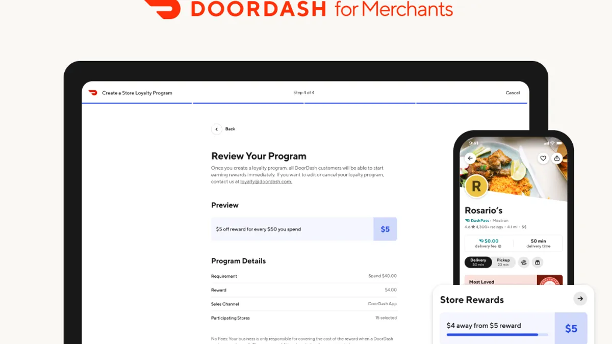 An image of DoorDash rewards for stores