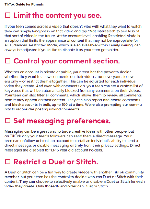 TikTok parents guide