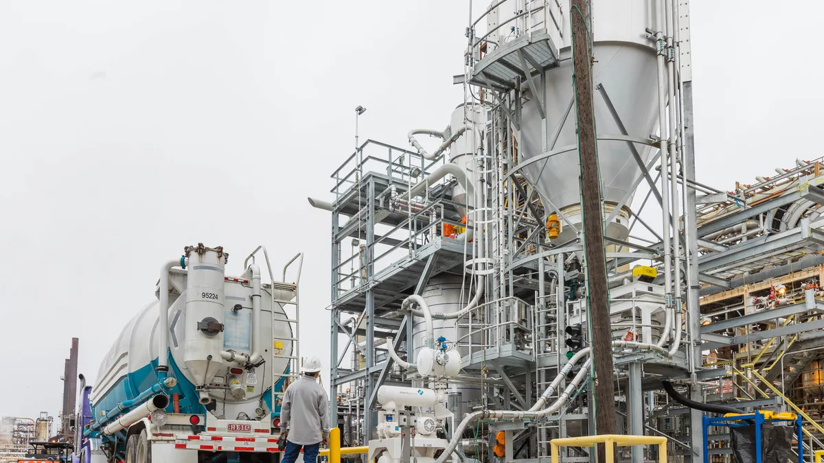 Equipment at ExxonMobil's advanced recycling facility in Baytown, Texas