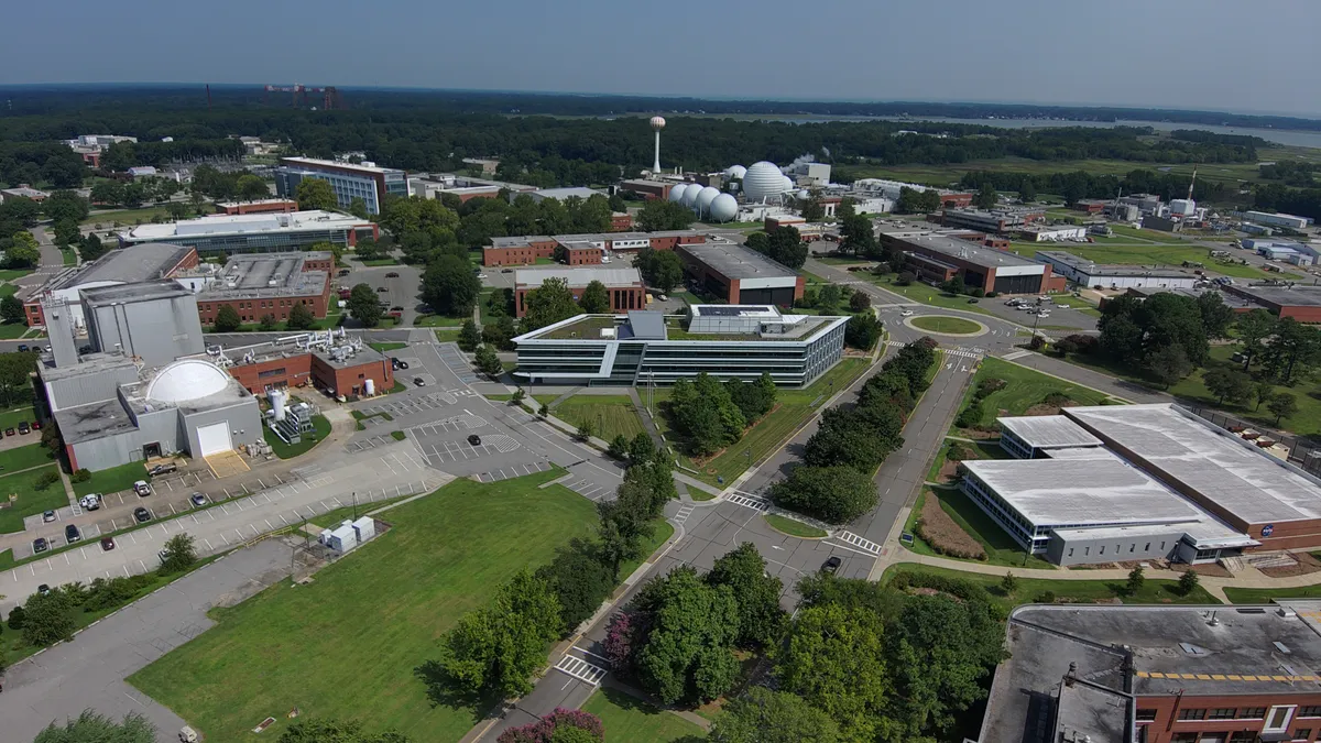 aerial view of the NASA Langley Research Center in Hampton, Virginia