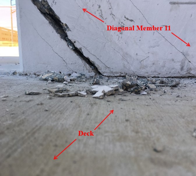 FIU Bridge collapse cracks observed March 13, 2018 (NTSB labels)