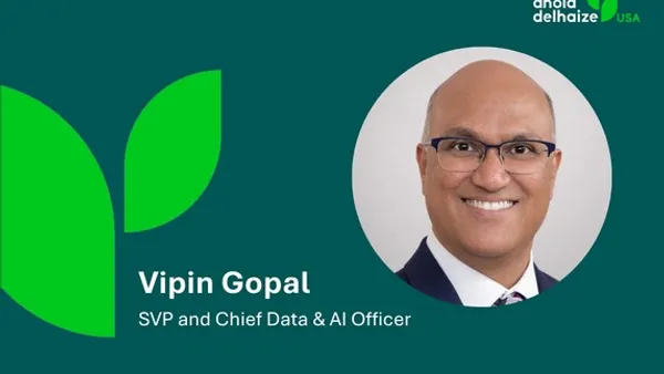 Headshot and announcement of Vipin Gopal being named SVP, chief data and AI officer