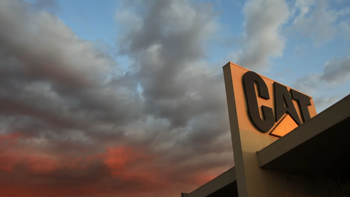 Storm clouds hang in the sky over Quinn Co. Caterpillar on January 26, 2009 in City of Industry, California.