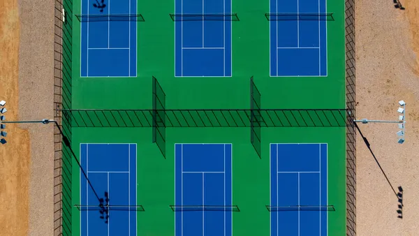 Aerial view of tennis courts