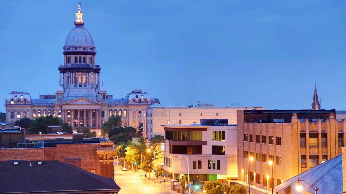 The Illinois State Capitol building.
