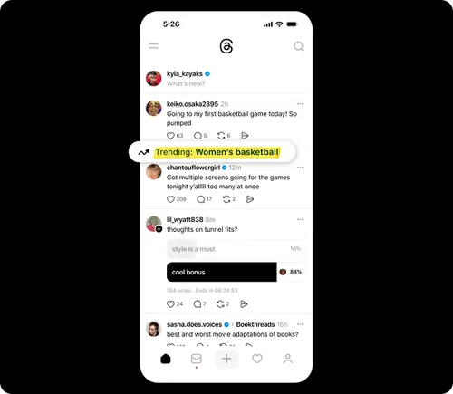 #
                Threads Provides Trending Subject Highlights In-Stream