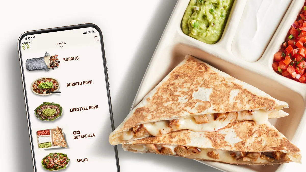 Chipotle introduced a quesadilla to its digital menu in March 2021.