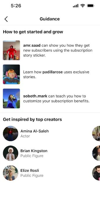 Instagram creator subscriptions