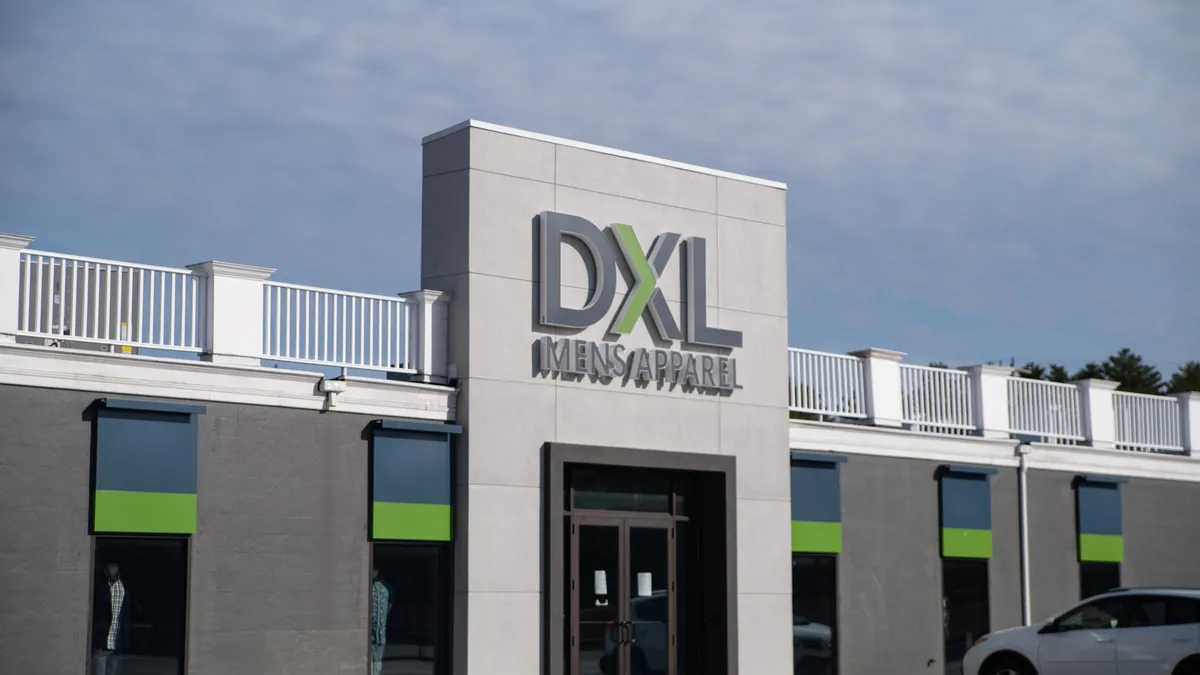 Exterior shot of a DXL store.