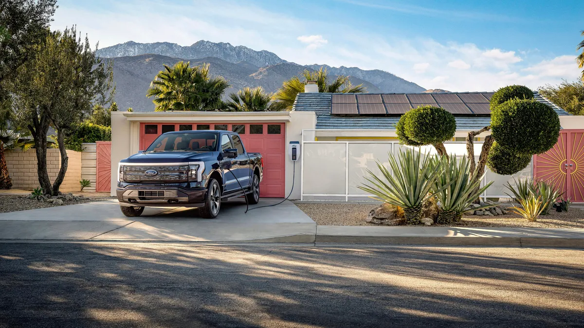 A Ford truck charging