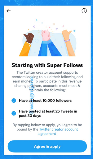 Twitter Super Follow application process