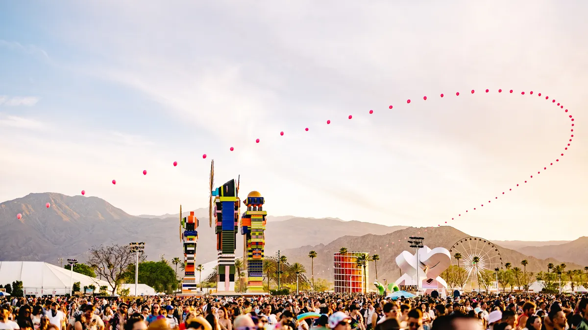 A view of the art installation "The Messengers" by Kumkum Fernando during the 2023 Coachella Valley Music and Arts Festival on April 22, 2023 in Indio, California.