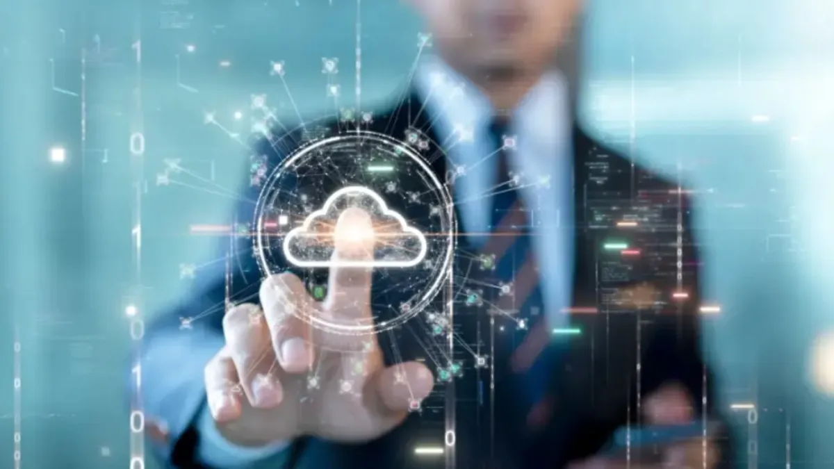 Cloud or edge computing technology concept.