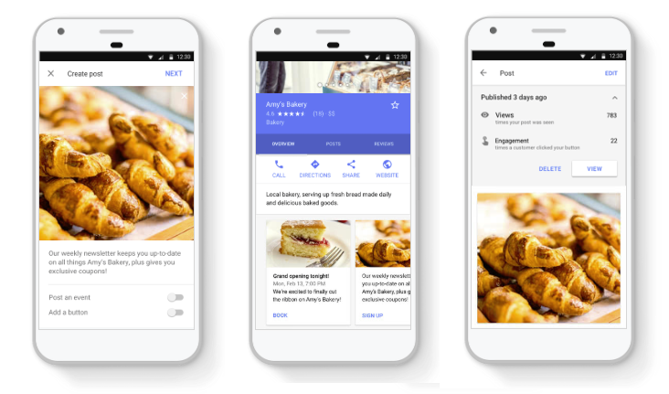 Google Business Posts screenshots
